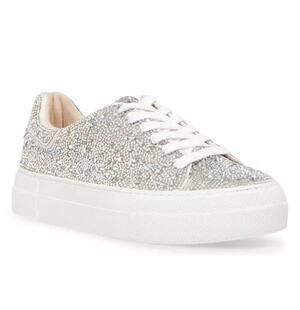 Betsey Johson Sidney Rhinestone Platform Sneakers Womens 8.5